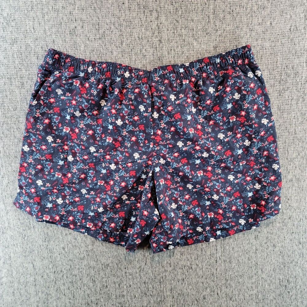 Columbia Sandy River II Womens L Navy Floral Print Active Swim Shorts Mesh